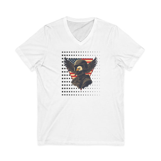 Vintage Eagle Graphic V-Neck Tee for Casual Style