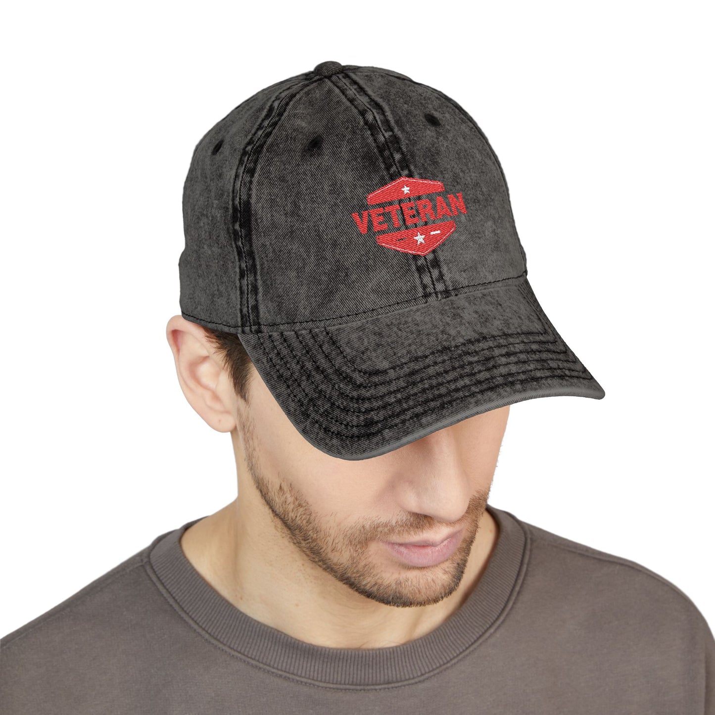 Veteran Kiss Embroidered Vintage Cap